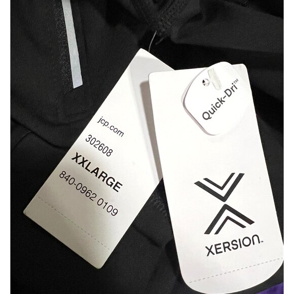 New Xersion Quick-Dri Pullover XXL Black Long Sleeve 1/2 Zip Athletic Jacket - Picture 3 of 3